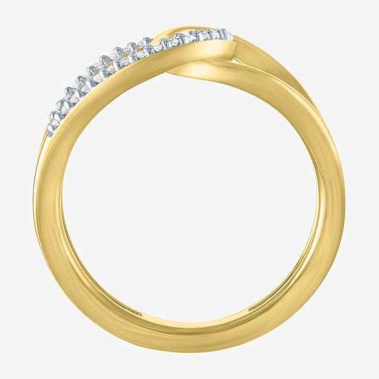 Diamond Addiction (G-H, Si2-I1) Womens 1/10 CT. T.W. Lab Grown White Diamond 14K Gold Over Silver Cocktail Ring