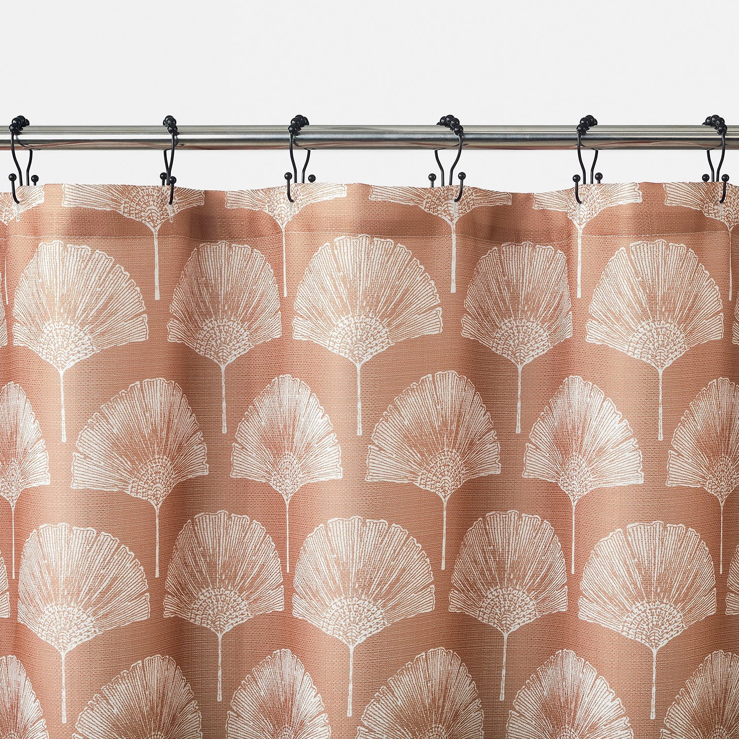Indigo Road by Egypt Sherrod Meru Fan Leaf Block Print Buttonhole Shower Curtain