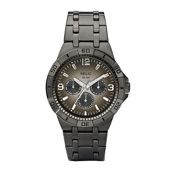 Relic  Relic By Fossil Mens Multi-Function Gray Stainless Steel Bracelet