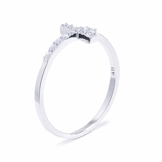 Silver Treasures Womens Sterling Silver Cross Band