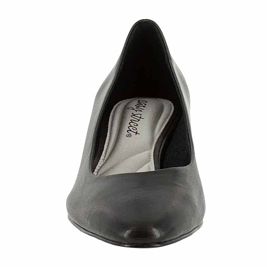 Easy Street Prim Womens Round Closed Toe Block Heel Pumps