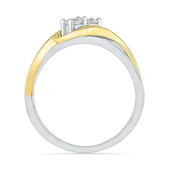 Womens 1/4 CT. T.W. Natural White Diamond 10K Gold Cocktail Ring