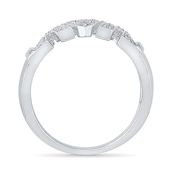 "Mom" Womens 2MM 1/10 CT. T.W. Natural White Diamond 10K Gold Band