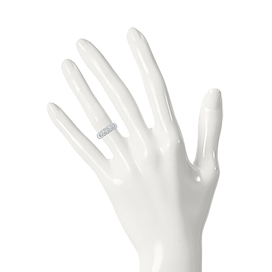 "Mom" Womens 2MM 1/10 CT. T.W. Natural White Diamond 10K Gold Band