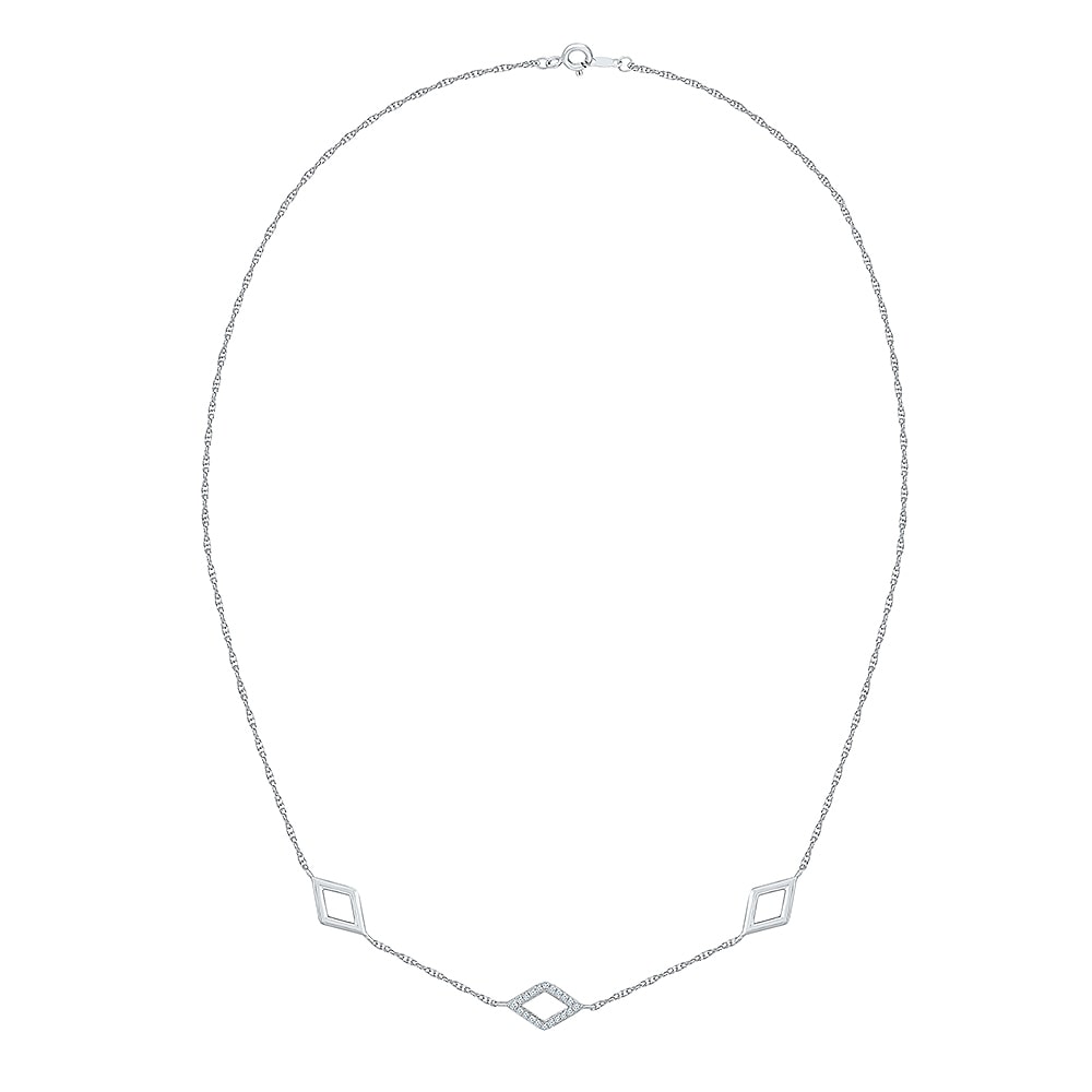 Womens 1/ CT. T.W. Natural Diamond Sterling Silver 18 Inch Pendant Necklace