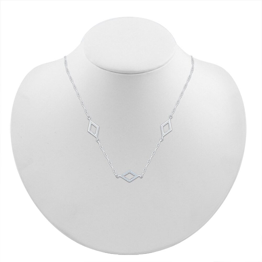 Womens 1/ CT. T.W. Natural Diamond Sterling Silver 18 Inch Pendant Necklace