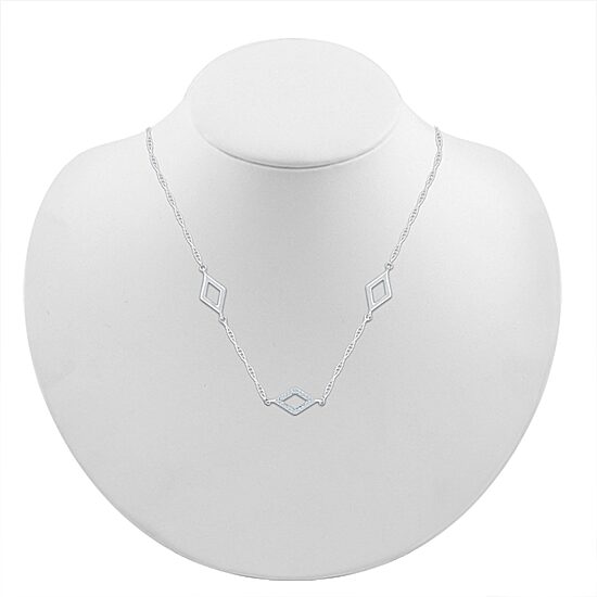 Womens 1/3 CT. T.W. Natural White Diamond Sterling Silver 18 Inch Pendant Necklace