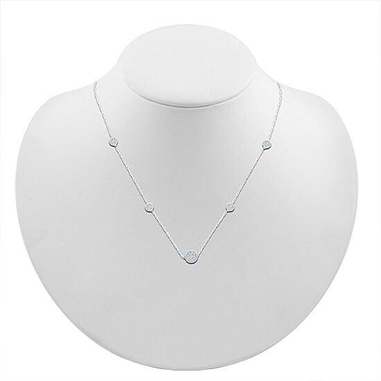 Womens 1 CT. T.W. Natural White Diamond Sterling Silver 18 Inch Pendant Necklace