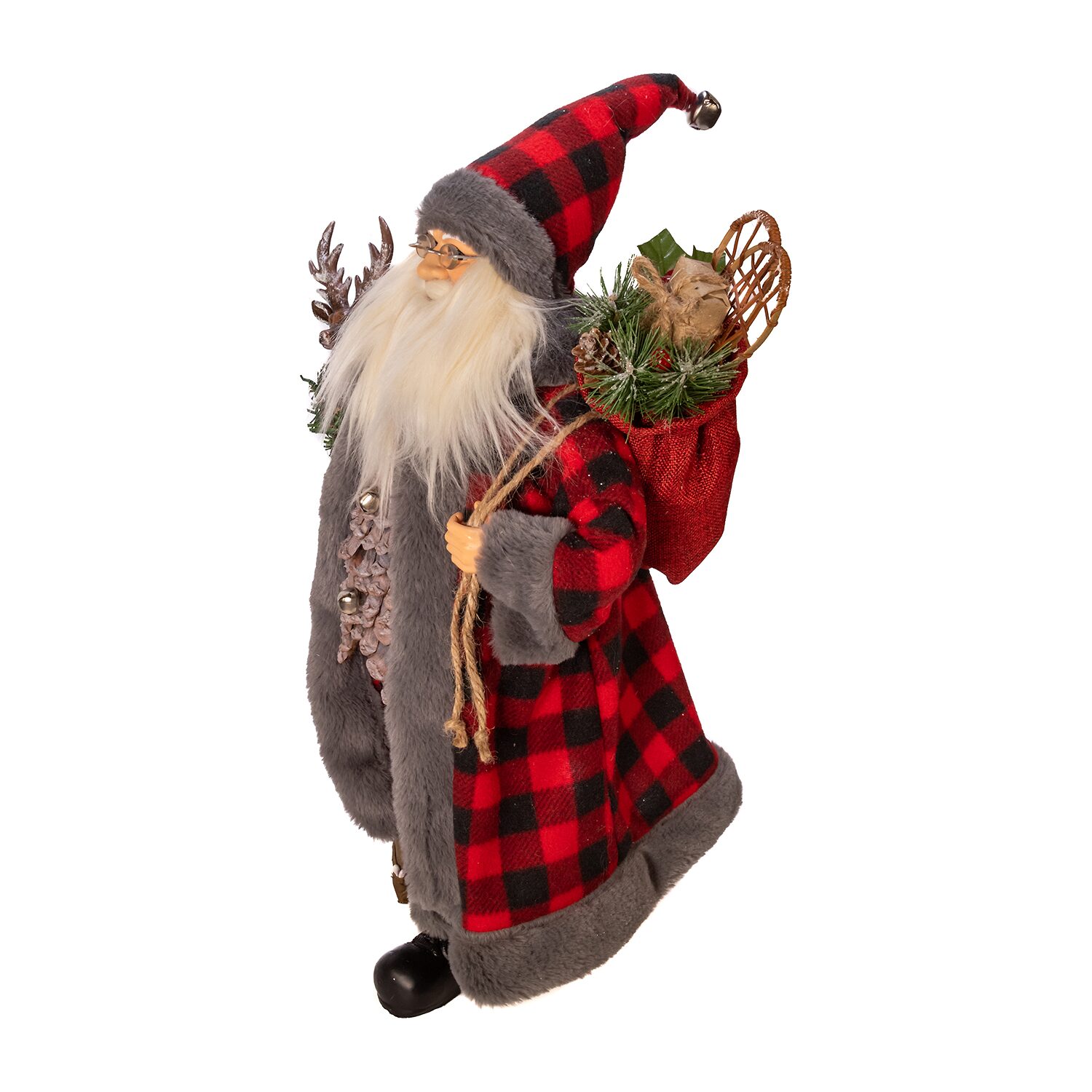 Kurt Adler 18-Inch Kringle Klaus Red And Gray Christmas Santa Figurine