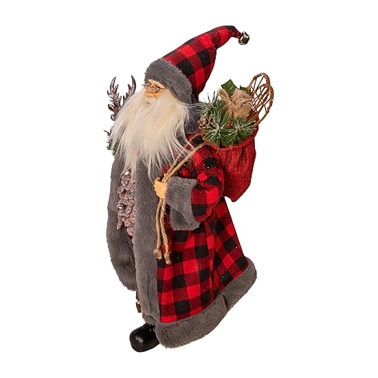 Kurt Adler 18-Inch Kringle Klaus Red And Gray Christmas Santa Figurine