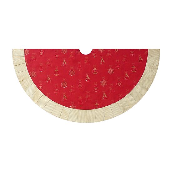 Kurt Adler Red And Gold Ornament Indoor Tree Skirt