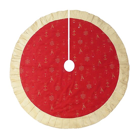 Kurt Adler Red And Gold Ornament Indoor Tree Skirt