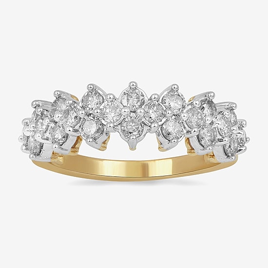 Womens 23.5MM 1 CT. T.W. Natural White Diamond 10K Gold Cluster Band