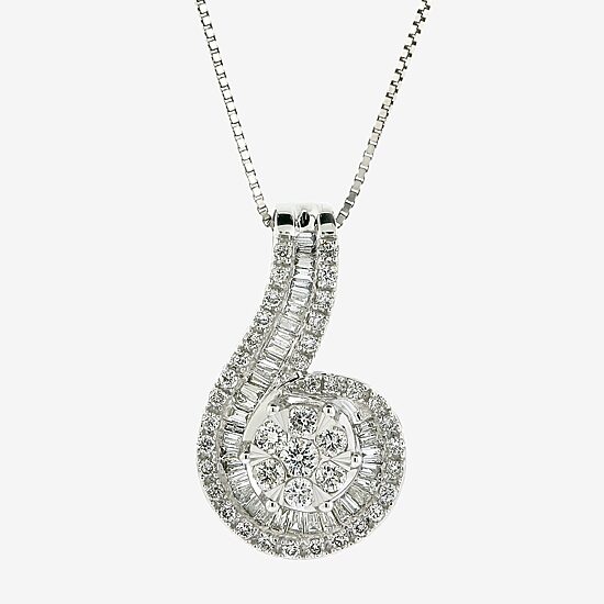 Diamond Blossom Womens 3/4 CT. T.W. Natural White Diamond 10K Gold 18 Inch Pendant Necklace