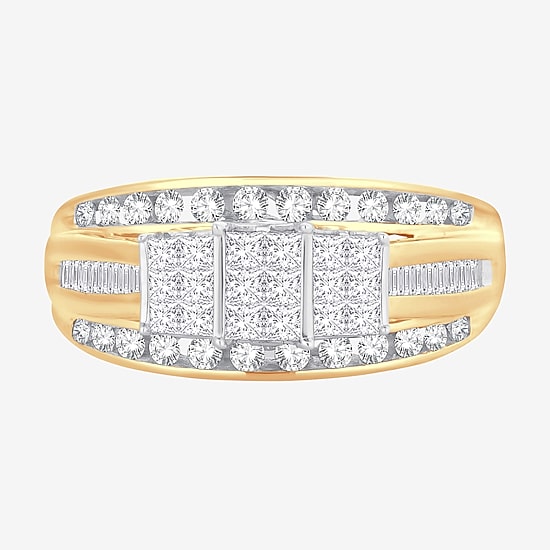 Love Lives Forever 1 CT.T.W. Natural Diamond Side Stone 3-Stone Engagement Ring in 10K or 14K Gold