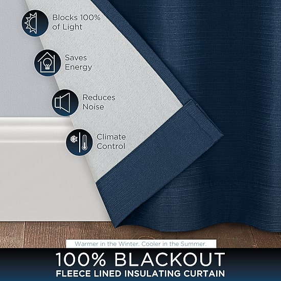Eclipse Talisa Grommet Top Energy Saving 100% Blackout Set of 2 Curtain Panel