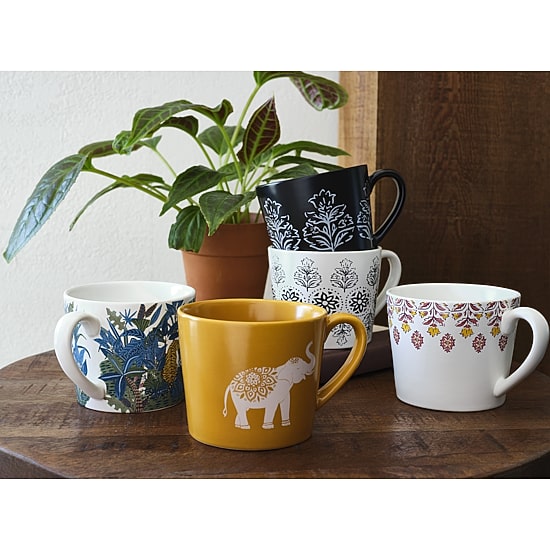 Distant Lands Elephant Stoneware Coffee Mug