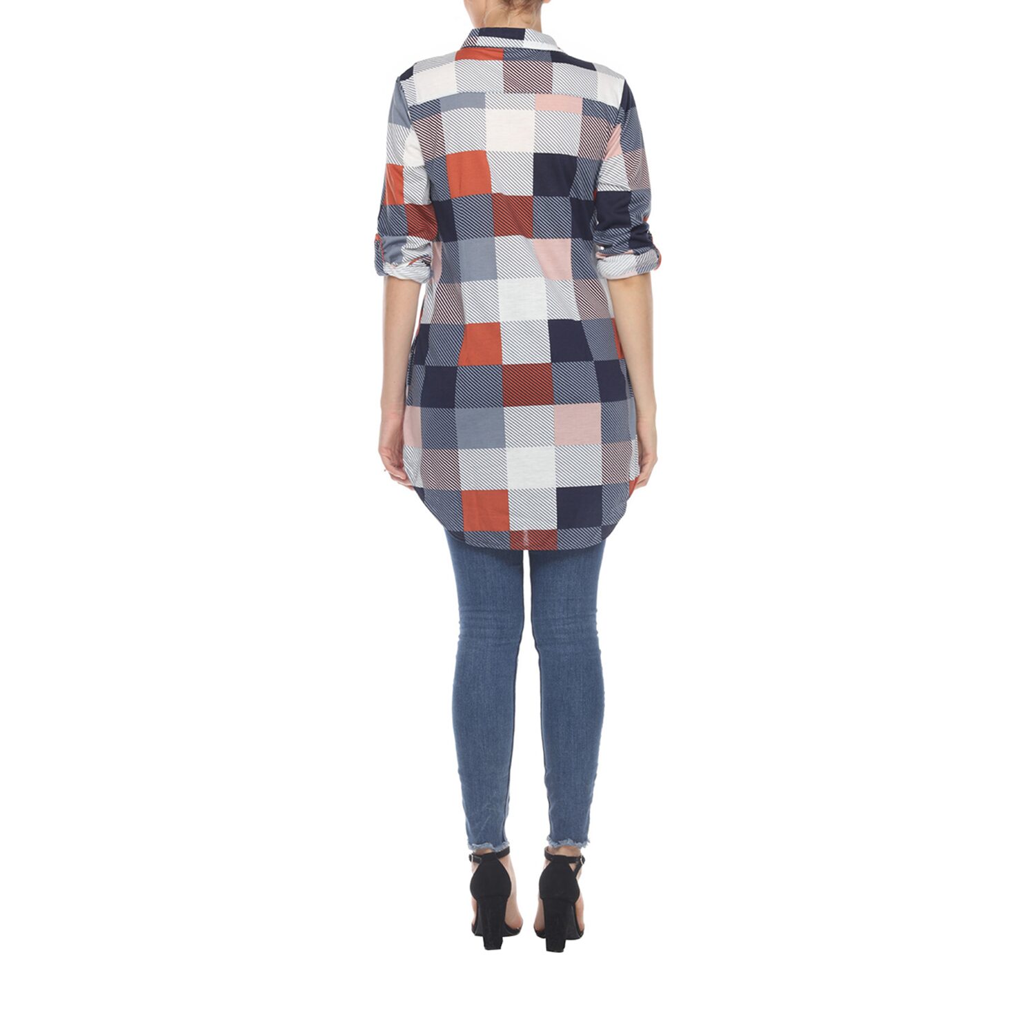 White Mark Womens Long Sleeve Tunic Top