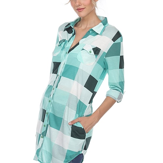 White Mark Womens Long Sleeve Tunic Top