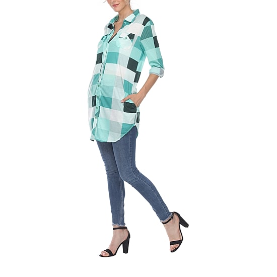 White Mark Womens Long Sleeve Tunic Top
