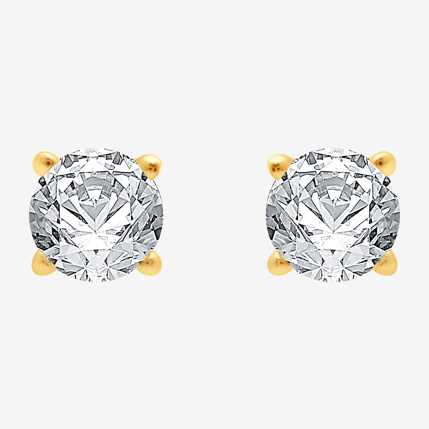 ( G/SI1-SI2 ) 3/8 CT. T.W. Lab-Grown Diamond 10K Gold Round Stud Earrings