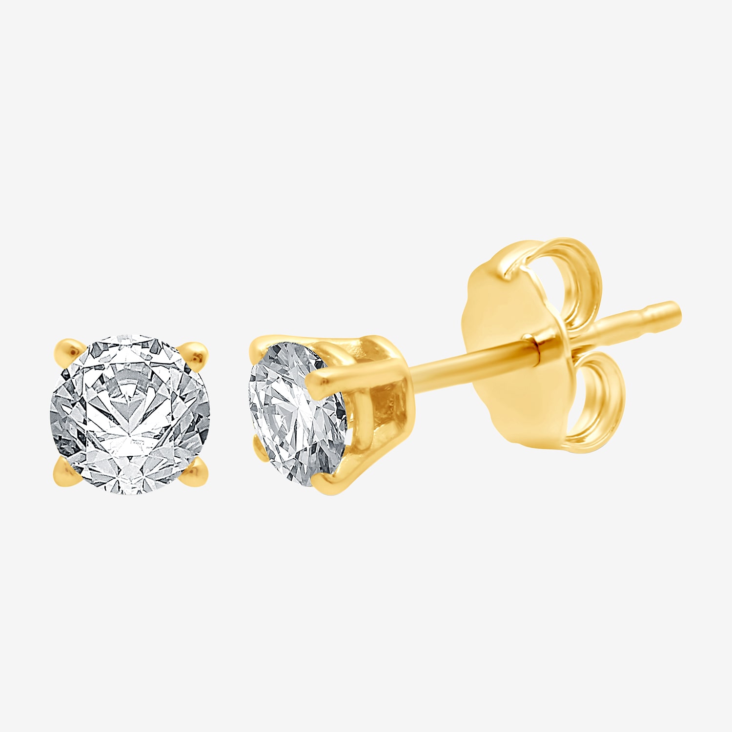 ( G/SI1-SI2 ) 3/8 CT. T.W. Lab-Grown Diamond 10K Gold Round Stud Earrings