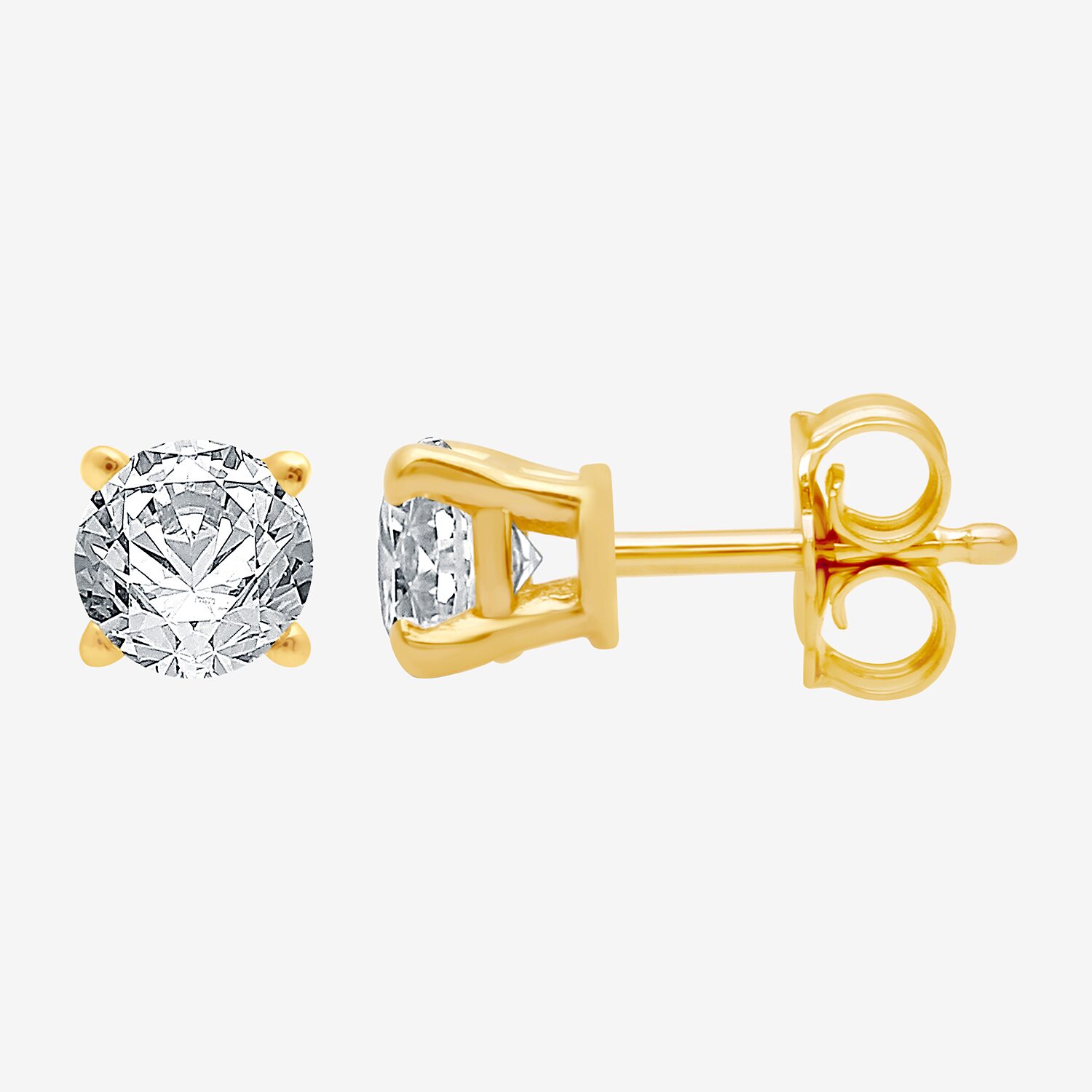 ( G/SI1-SI2 ) 3/8 CT. T.W. Lab-Grown Diamond 10K Gold Round Stud Earrings