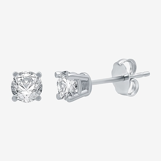 Classic Collection 1/2 CT. T.W. Natural White Diamond 10K Gold 3.8mm Stud Earrings