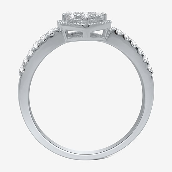 1/4 CT.T.W. Natural Diamond Heart-Shaped Promise Ring