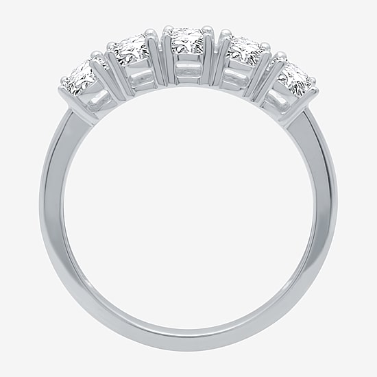 1 CT.T.W. Natural Diamond 10K White Gold 5-Stone Wedding Band