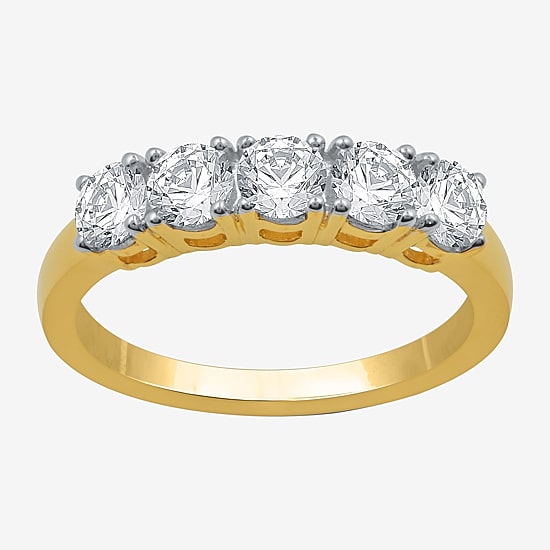 1 CT.T.W. Natural Diamond 10K Yellow Gold 5-Stone Wedding Band