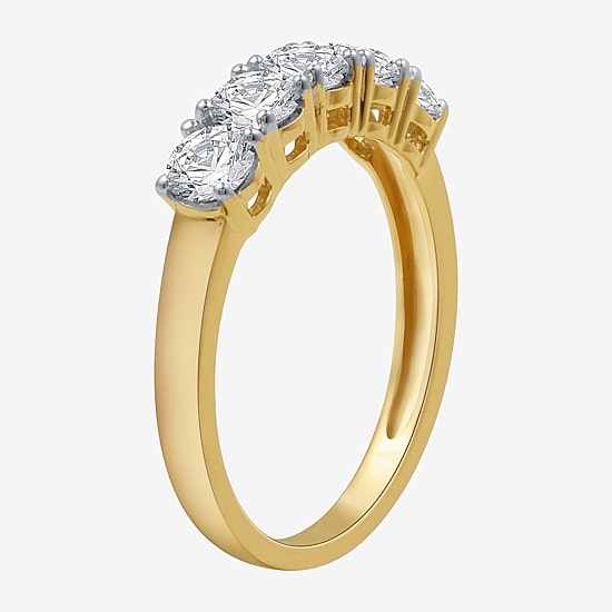1 CT.T.W. Natural Diamond 10K Yellow Gold 5-Stone Wedding Band