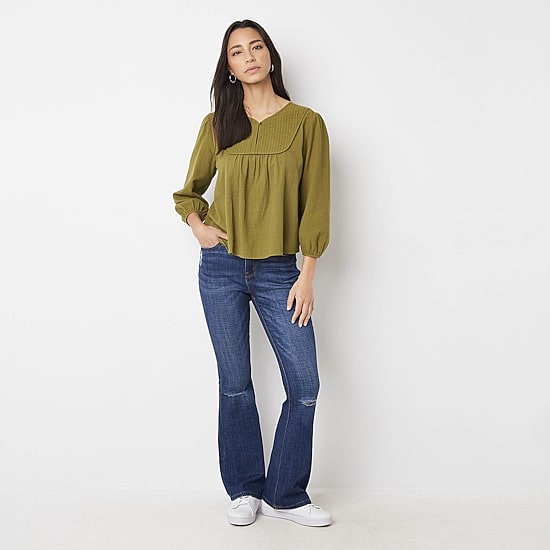 a.n.a Womens High Rise Flare Jean