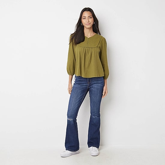 a.n.a Womens High Rise Flare Jean