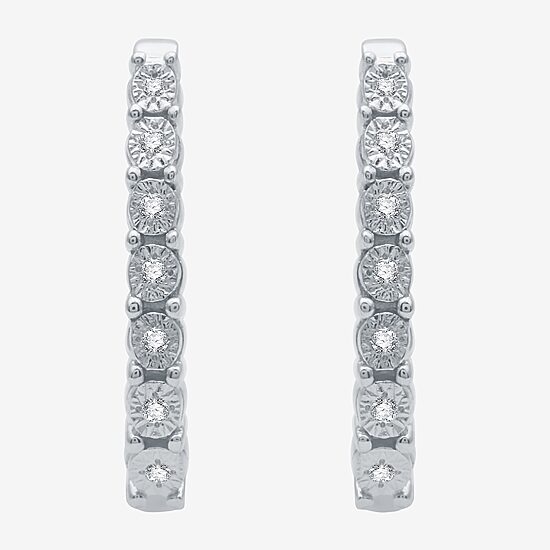 YES, PLEASE! 1/10 CT.T.W. Natural Diamond Hoop and Stud Earring Set in Sterling Silver