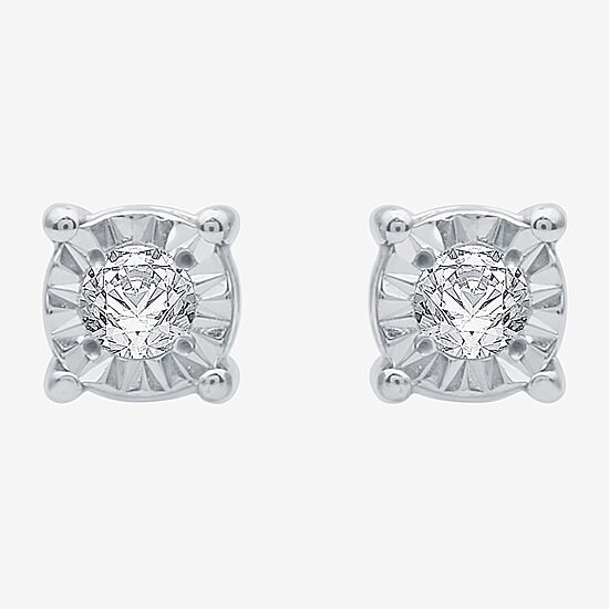 YES, PLEASE! 1/10 CT.T.W. Natural Diamond Hoop and Stud Earring Set in Sterling Silver
