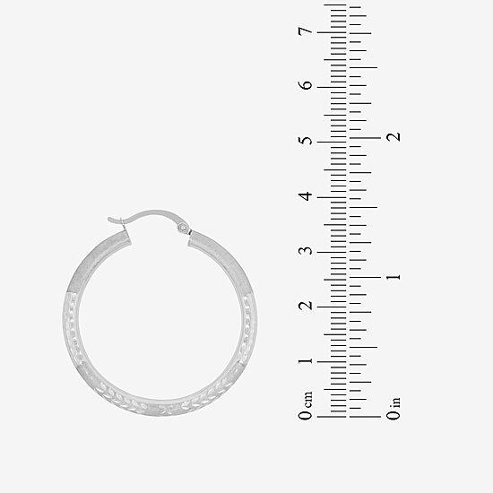 Womens 10K Gold 35mm Round Hoop Earrings