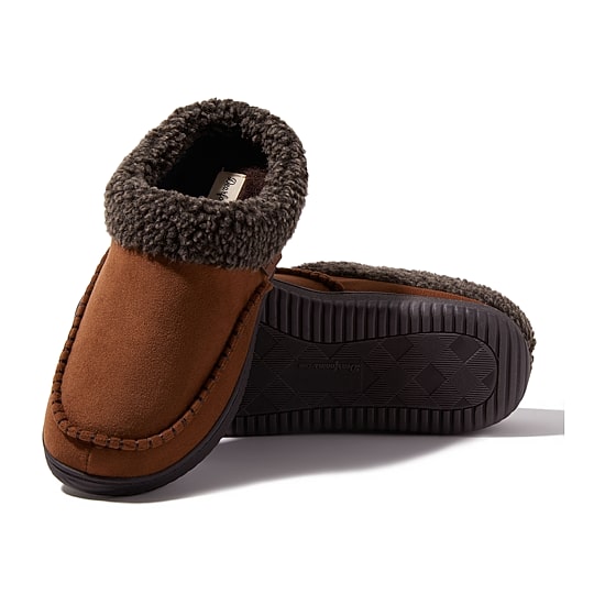 Dearfoams Marshall Microsuede Moc Toe Mens Memory Foam Clog Slippers