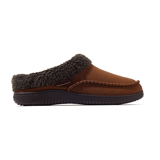 Dearfoams Marshall Microsuede Moc Toe Mens Memory Foam Clog Slippers