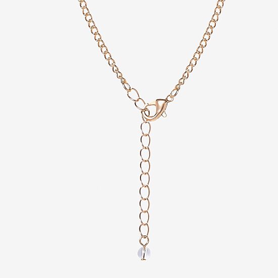 JS Jessica Simpson Gold Tone Womens Multi Color Crystal Alloy Cross 16 Inch Pendant Necklace