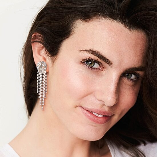 JS Jessica Simpson Gold Tone Womens Crystal Drop Earrings