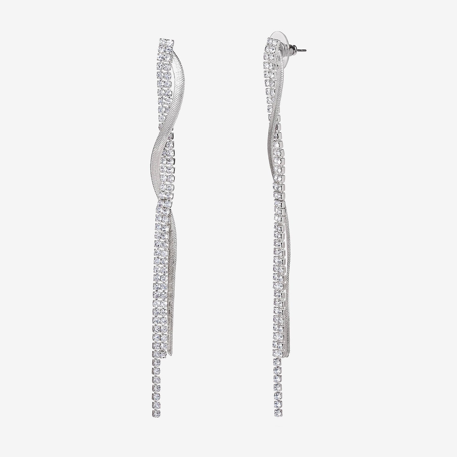 JS Jessica Simpson Silver Tone Womens Glass Drop Earrings