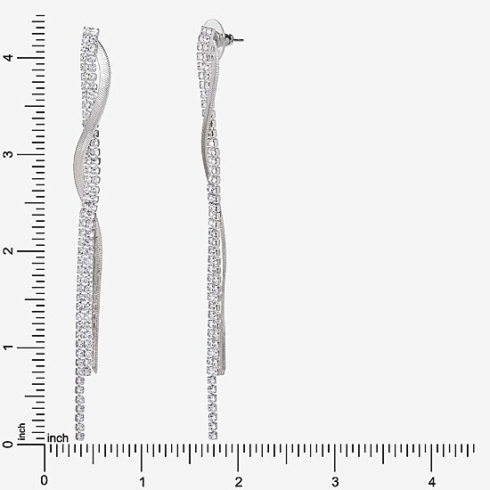 JS Jessica Simpson Silver Tone Womens Glass Drop Earrings