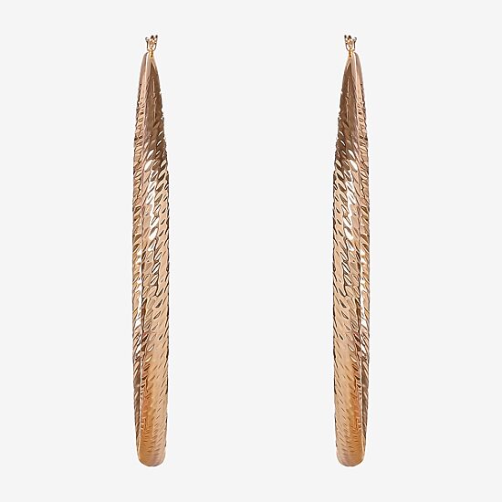 JS Jessica Simpson Gold Tone Womens 79.3mm Hoop Earrings