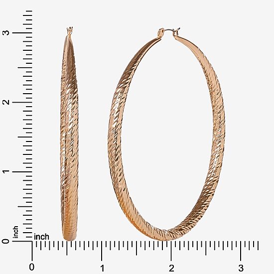 JS Jessica Simpson Gold Tone Womens 79.3mm Hoop Earrings