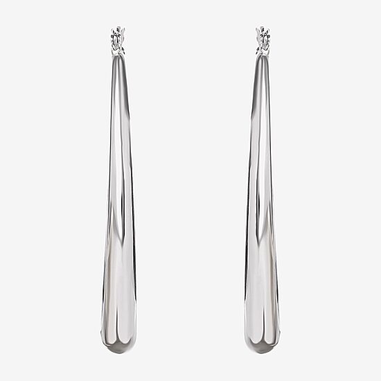 JS Jessica Simpson Silver Tone Womens 64.9mm Hoop Earrings
