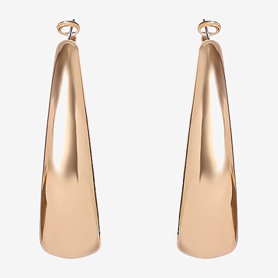 JS Jessica Simpson Gold Tone Womens 53.3mm Hoop Earrings