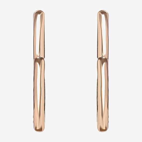 JS Jessica Simpson Gold Tone Womens 42mm Heart Hoop Earrings