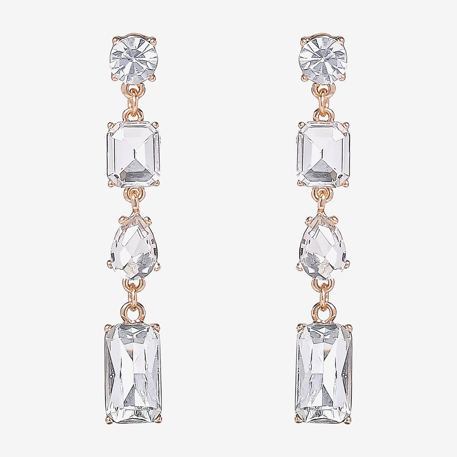 JS Jessica Simpson Gold Tone Womens Glass Drop Earrings