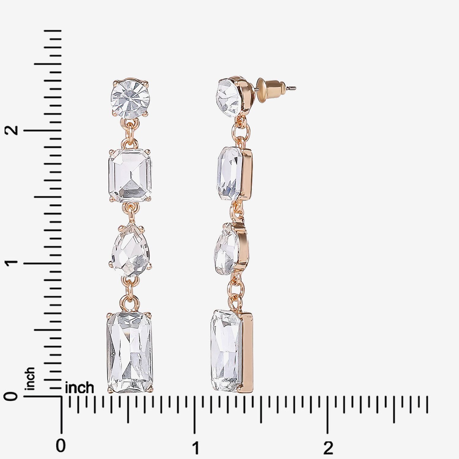 JS Jessica Simpson Gold Tone Womens Glass Drop Earrings